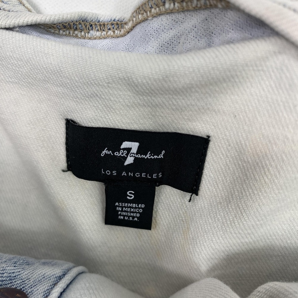 7 For All Mankind Light Wash Denim Mini Dress - Picture 8 of 9
